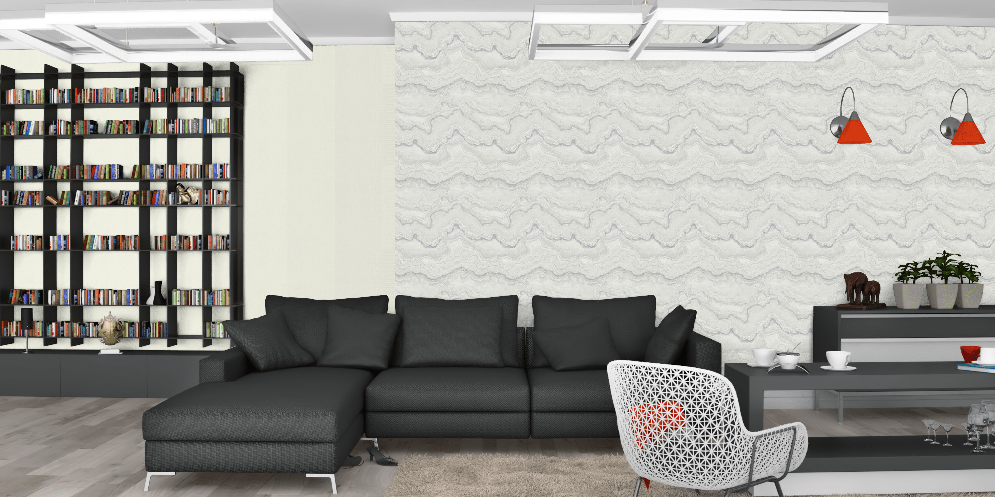 Гостиная темная модерн