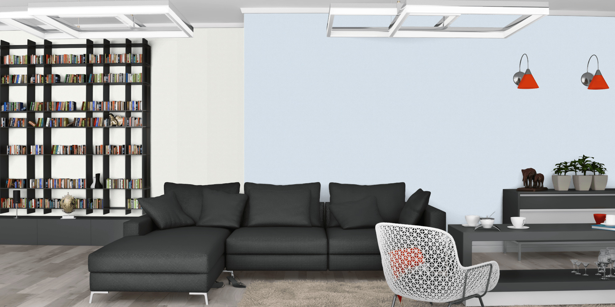 Гостиная темная модерн