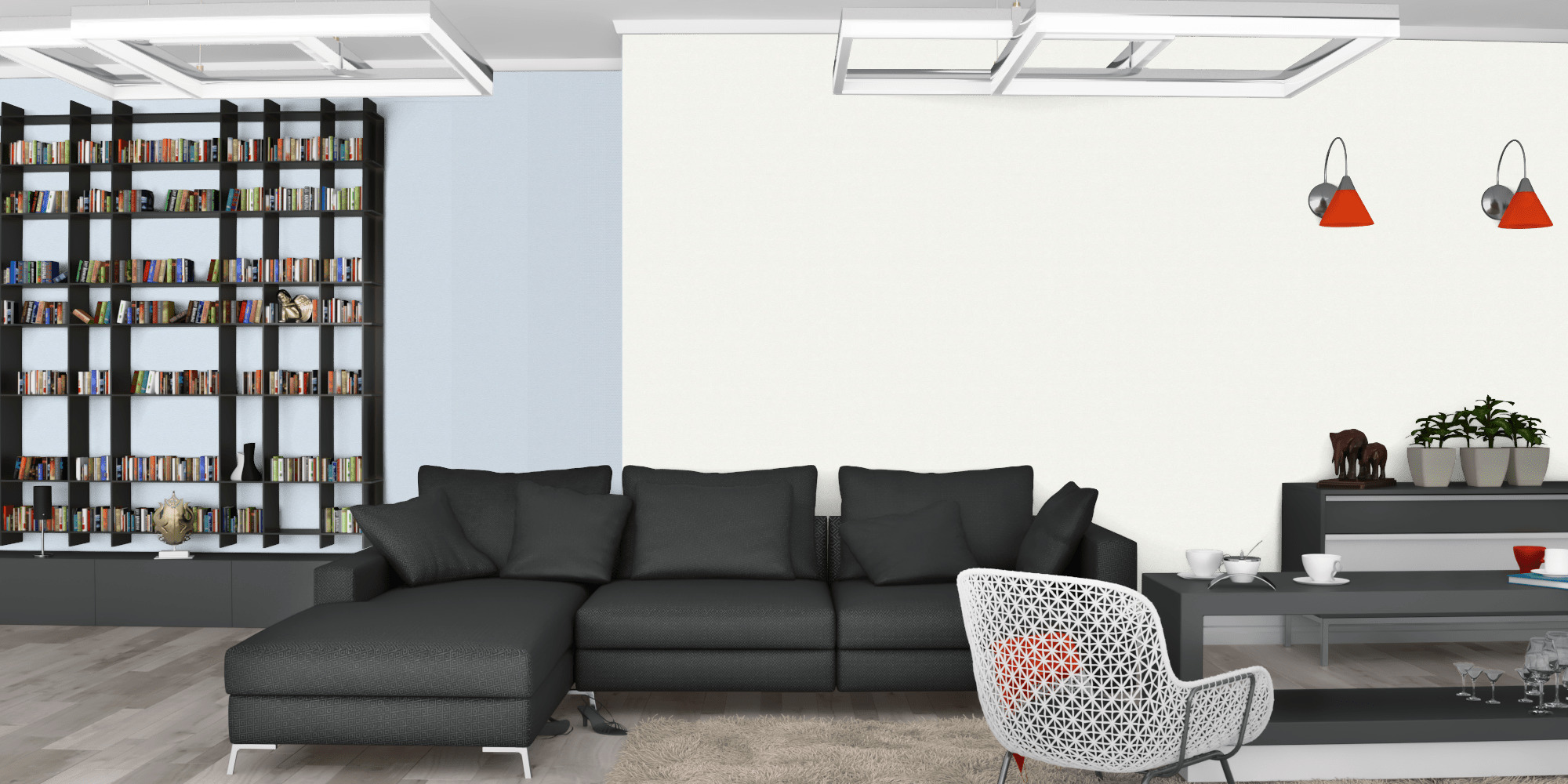 Гостиная темная модерн