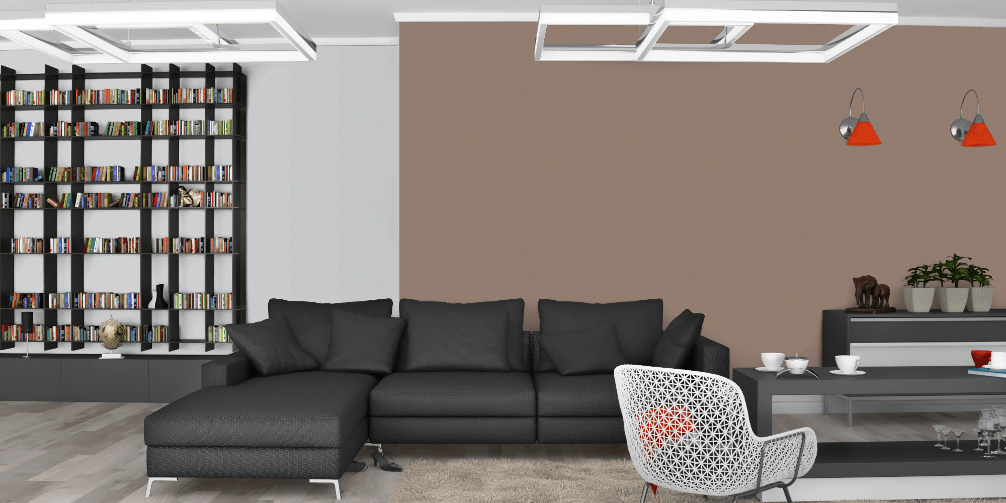 Вітальня темна модерн